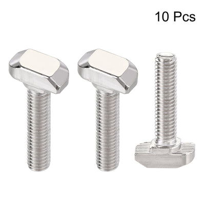 Harfington M6x25mm T-Slot Drop-in Stud Sliding Bolt Screw Carbon Steel for 30 Series Aluminum Profile 10pcs