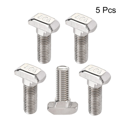 Harfington M8x25mm T-Slot Drop-in Stud Sliding Bolt Screw Carbon Steel for 40 Series Aluminum Profile 5pcs