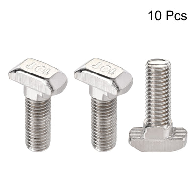Harfington M8x25mm T-Slot Drop-in Stud Sliding Bolt Screw Carbon Steel for 40 Series Aluminum Profile 10pcs