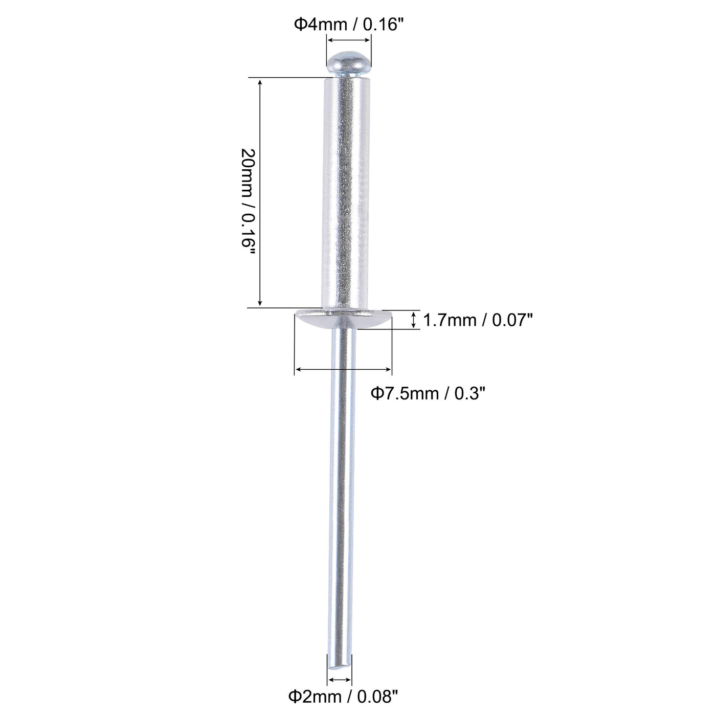 Harfington Blind Rivets, Aluminum Pull Rivets Core Decoration Rivets for Ships