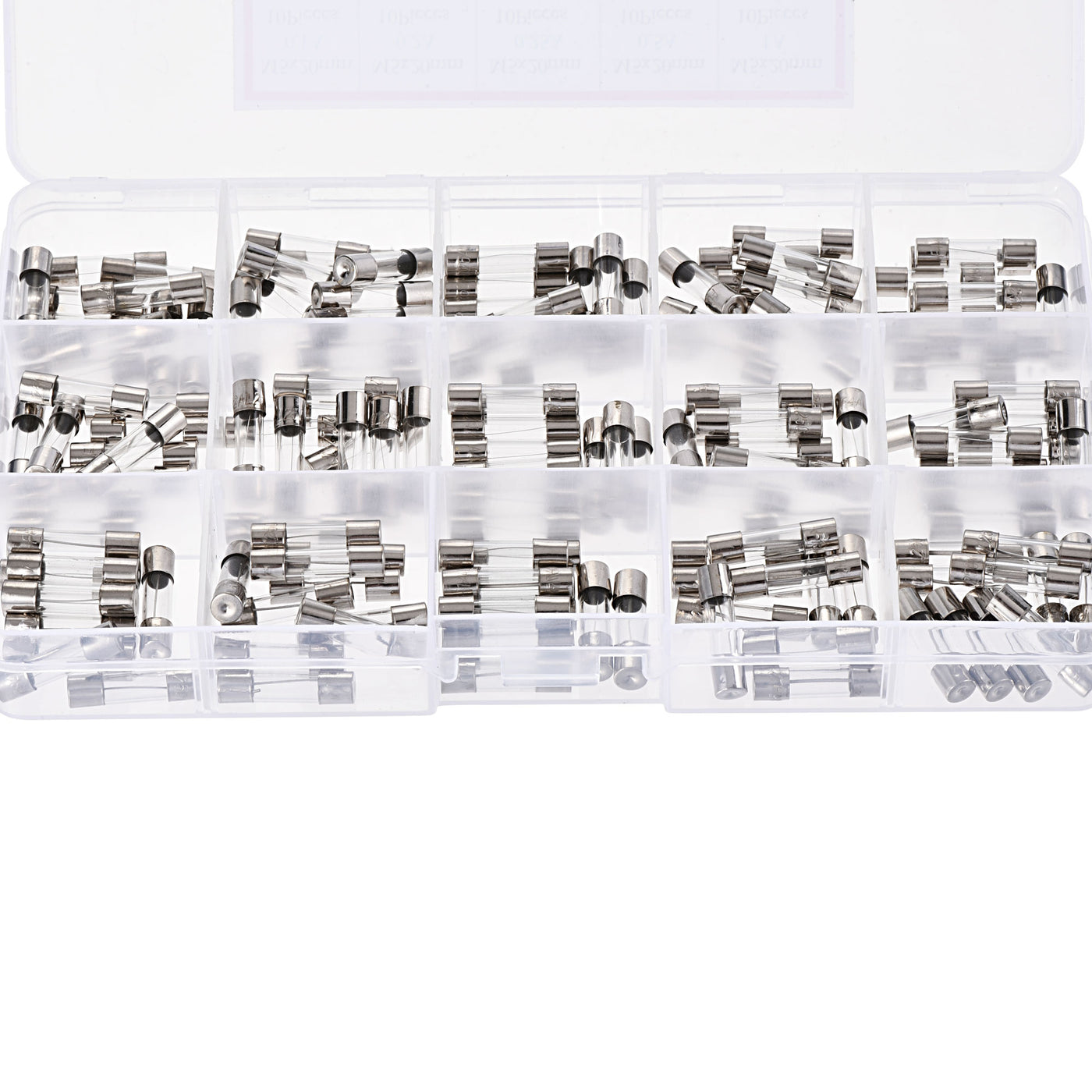 Harfington 0.1A - 20A 250V 5x20mm Fast Blow 15 Value 150pcs Glass Fuses Kit
