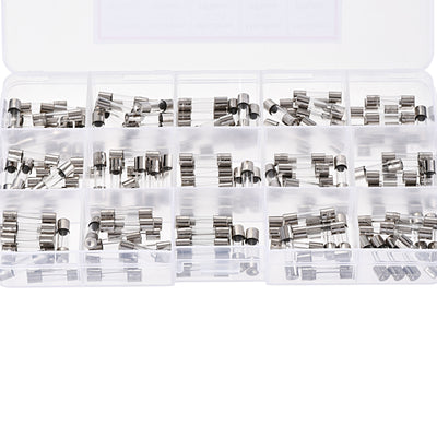 Harfington 0.1A - 20A 250V 5x20mm Fast Blow 15 Value 150pcs Glass Fuses Kit