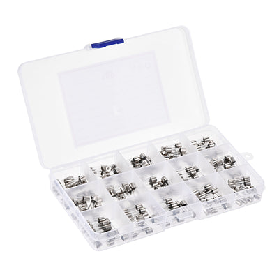 Harfington 0.1A - 20A 250V 5x20mm Fast Blow 15 Value 150pcs Glass Fuses Kit