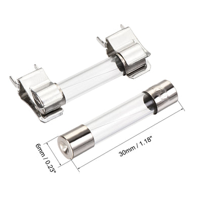 Harfington 0.5A - 30A 250V 6x30mm Fast Blow 9 Value 72pcs Glass Fuses Kit with Fuse Seat