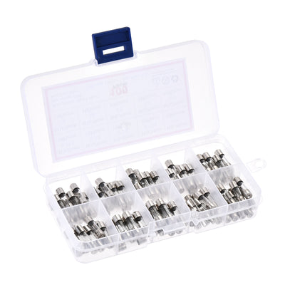 Harfington 0.25A - 6A 250V 5x20mm Fast Blow 10 Value 100pcs Glass Fuses Kit