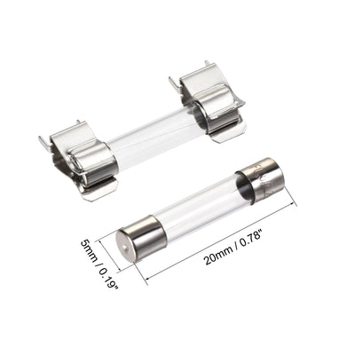 Harfington 0.5A-30A 250V 6x30mm Fast Blow 9 Value 72pcs Glass Fuses Kit with Wire and Fuse Seat