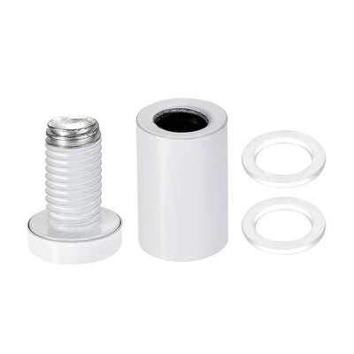 Harfington 1/2" Dia. x 1-1/16"(12x27mm) Standoff Screws Wall Mount Sign Holders Acrylic Glass Nails White 4pcs