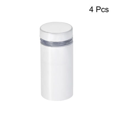 Harfington 1/2" Dia. x 1-1/16"(12x27mm) Standoff Screws Wall Mount Sign Holders Acrylic Glass Nails White 4pcs