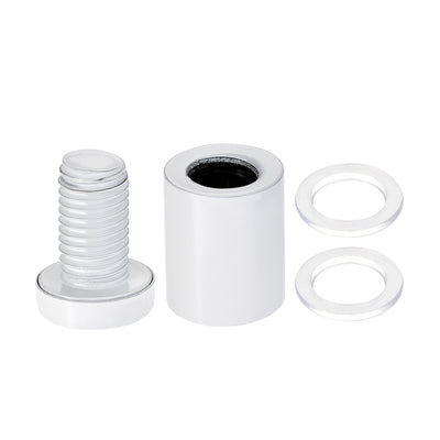 Harfington 5/8" Dia. x 1-1/16"(16x27mm) Standoff Screws Wall Mount Sign Holders Acrylic Glass Nails White 12pcs