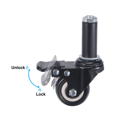 Harfington Swivel Expanding Stem Caster with Brake for Kitchen Prep Table, PVC