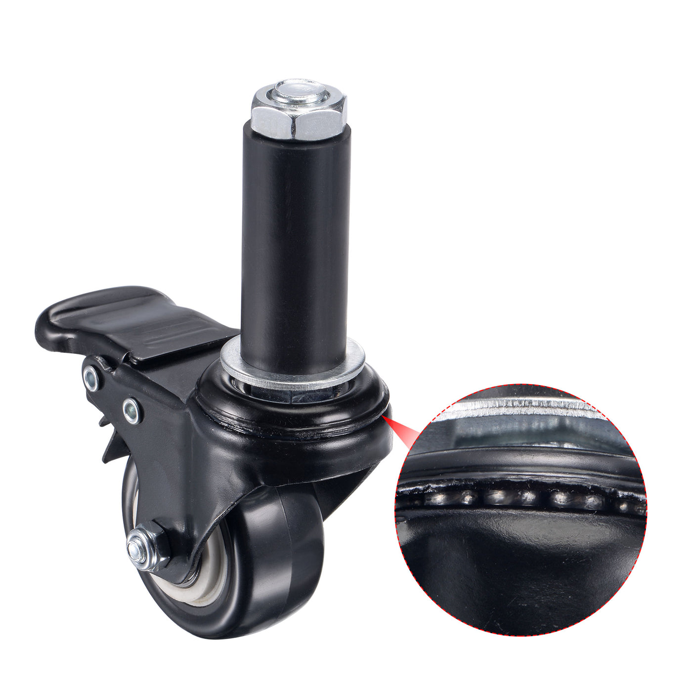 Harfington Swivel Expanding Stem Caster with Brake for Kitchen Prep Table, PVC