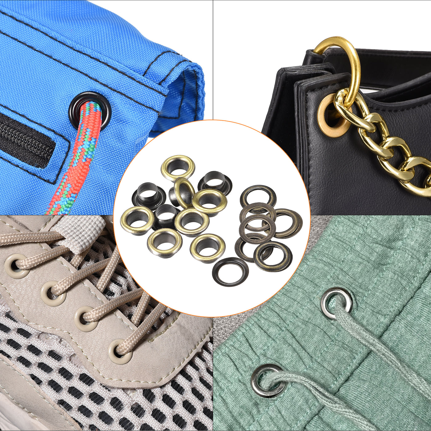 Harfington Eyelets with Washers - Iron Hollow Rivets Grommets Set