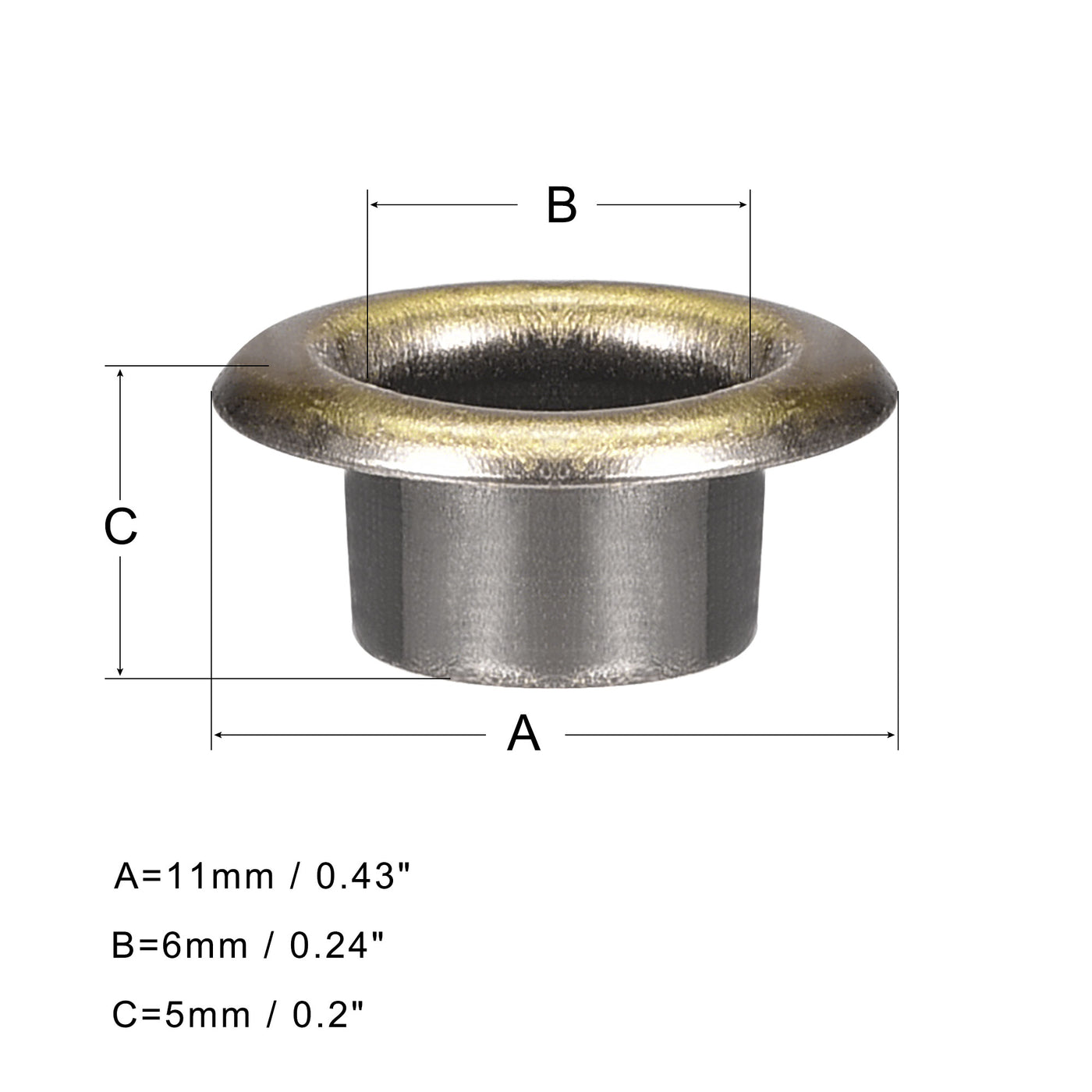 Harfington Eyelets with Washers, Iron Through Hole Hollow Rivets Grommets for Belts