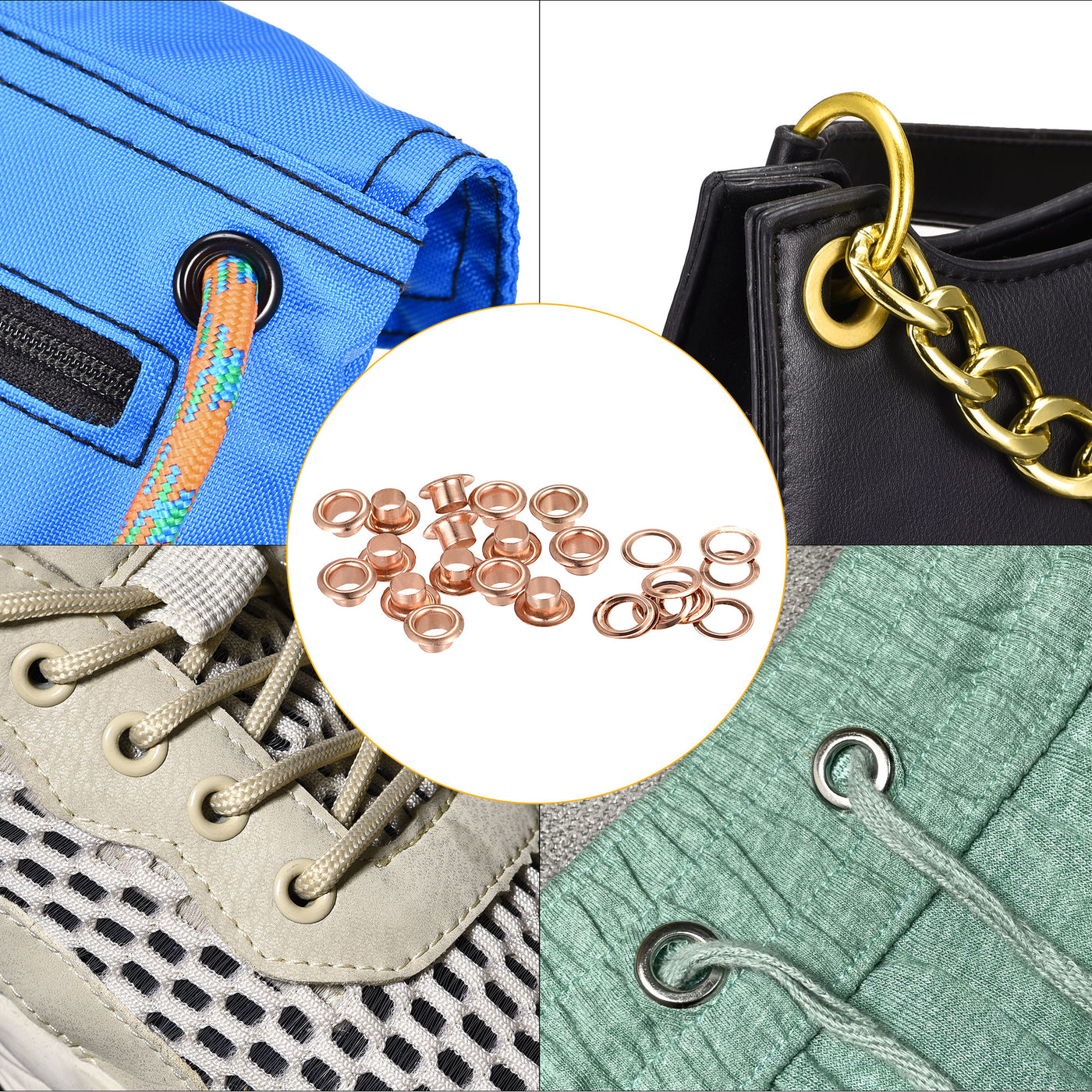 Harfington Eyelets with Washers - Iron Hollow Rivets Grommets Set