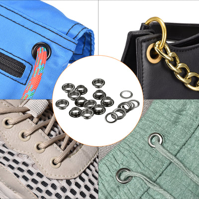Harfington Eyelets with Washers,  Iron Hollow Rivets Grommets Kit for Leather