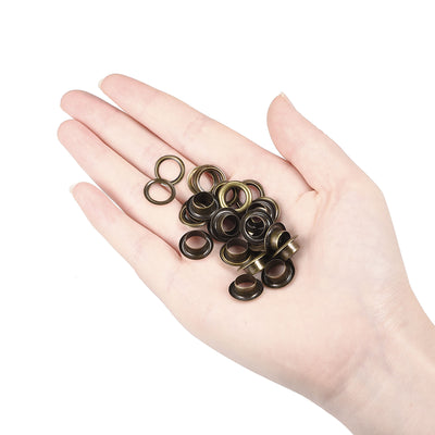 Harfington Eyelets with Washers,  Iron Hollow Rivets Grommets Kit for Leather
