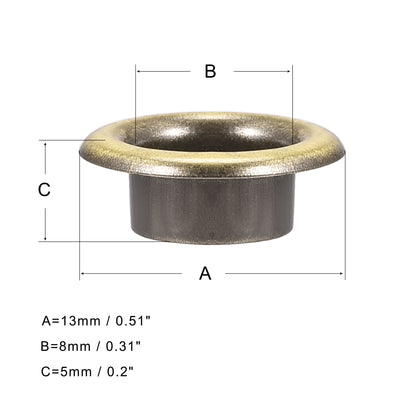 Harfington Eyelets with Washers,  Iron Hollow Rivets Grommets Kit for Leather