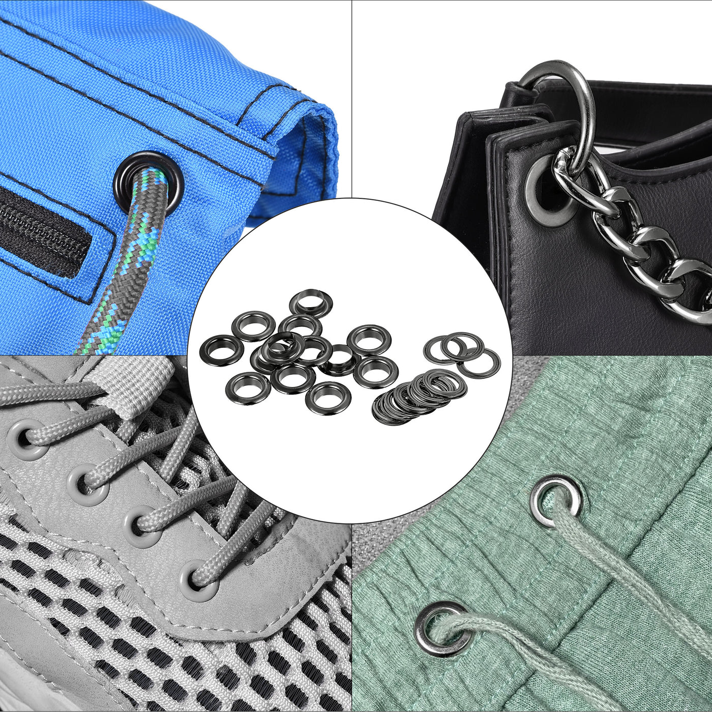 Harfington Eyelets with Washers,  Iron Hollow Rivets Grommets for Leather