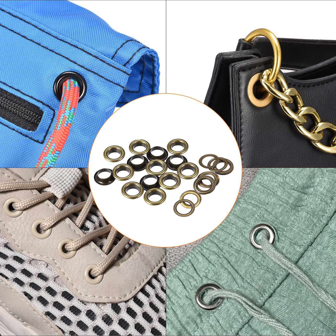 Harfington Eyelets with Washers, Iron Through Hole Hollow Rivets