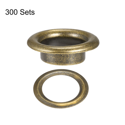 Harfington Eyelets with Washers,  Iron Hollow Rivets Grommets for Leather