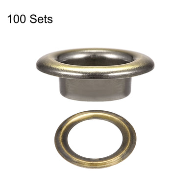 Harfington Eyelets with Washers, Iron Through Hole Hollow Rivets