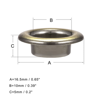 Harfington Eyelets with Washers,  Iron Hollow Rivets Grommets for Leather
