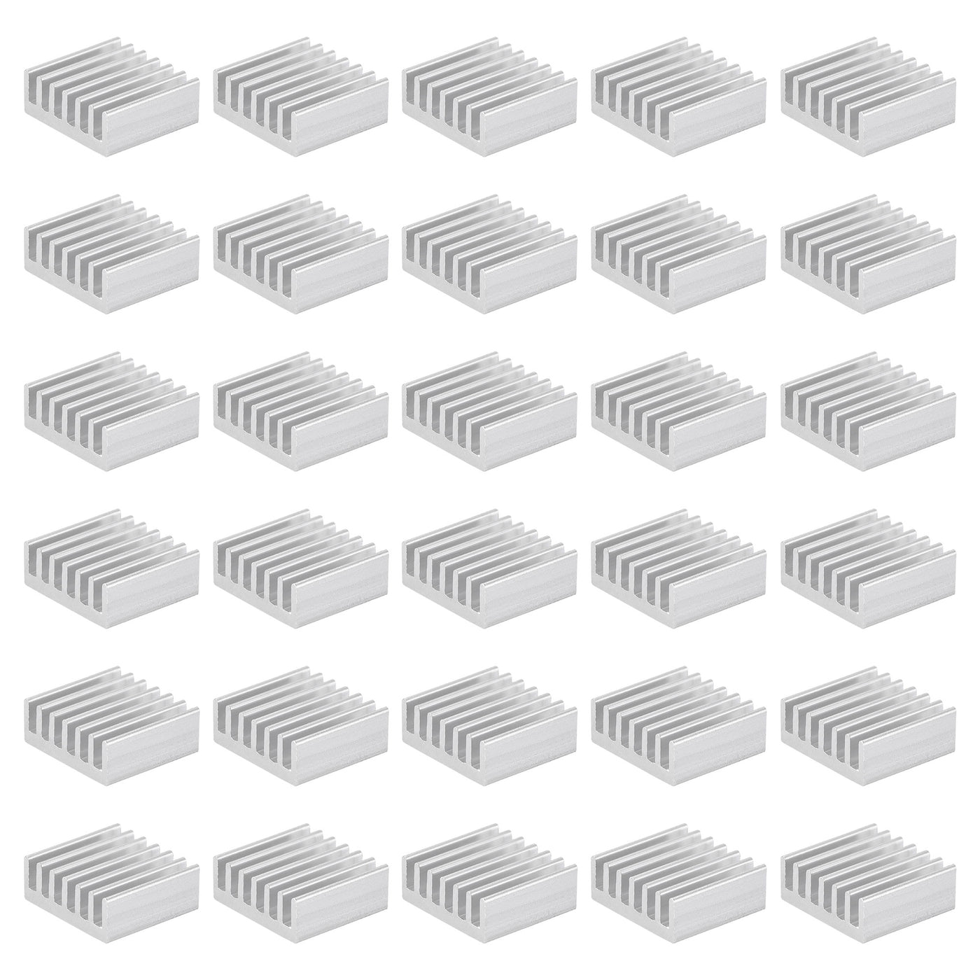 Harfington 14x14x6mm Aluminum Heatsink Electronics Cooler for MOS IC Chip Silver 60 Pcs