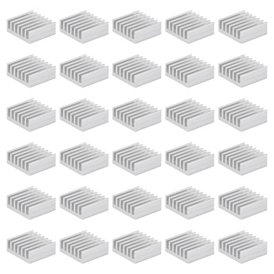 Harfington 14x14x6mm Aluminum Heatsink Electronics Cooler for MOS IC Chip Silver 60 Pcs