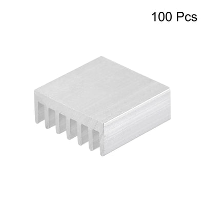 Harfington 14x14x6mm Aluminum Heatsink Electronics Cooler for MOS IC Chip Silver 100 Pcs