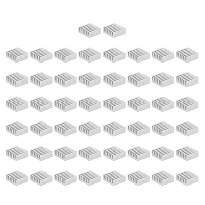 Harfington 14x14x6mm Aluminum Heatsink Electronics Cooler for MOS IC Chip Silver 100 Pcs