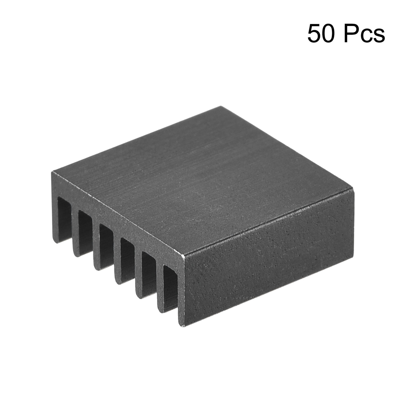 Harfington 14x14x6mm Aluminum Heatsink Electronics Cooler for MOS IC Chip Black 50 Pcs