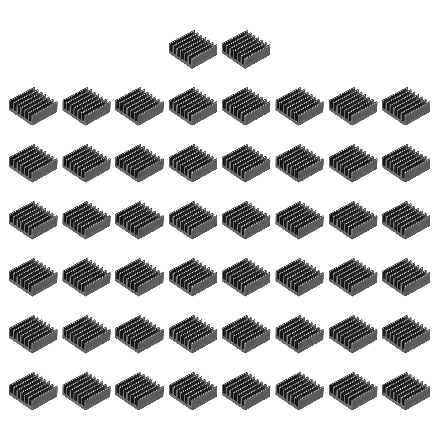 Harfington 14x14x6mm Aluminum Heatsink Electronics Cooler for MOS IC Chip Black 50 Pcs