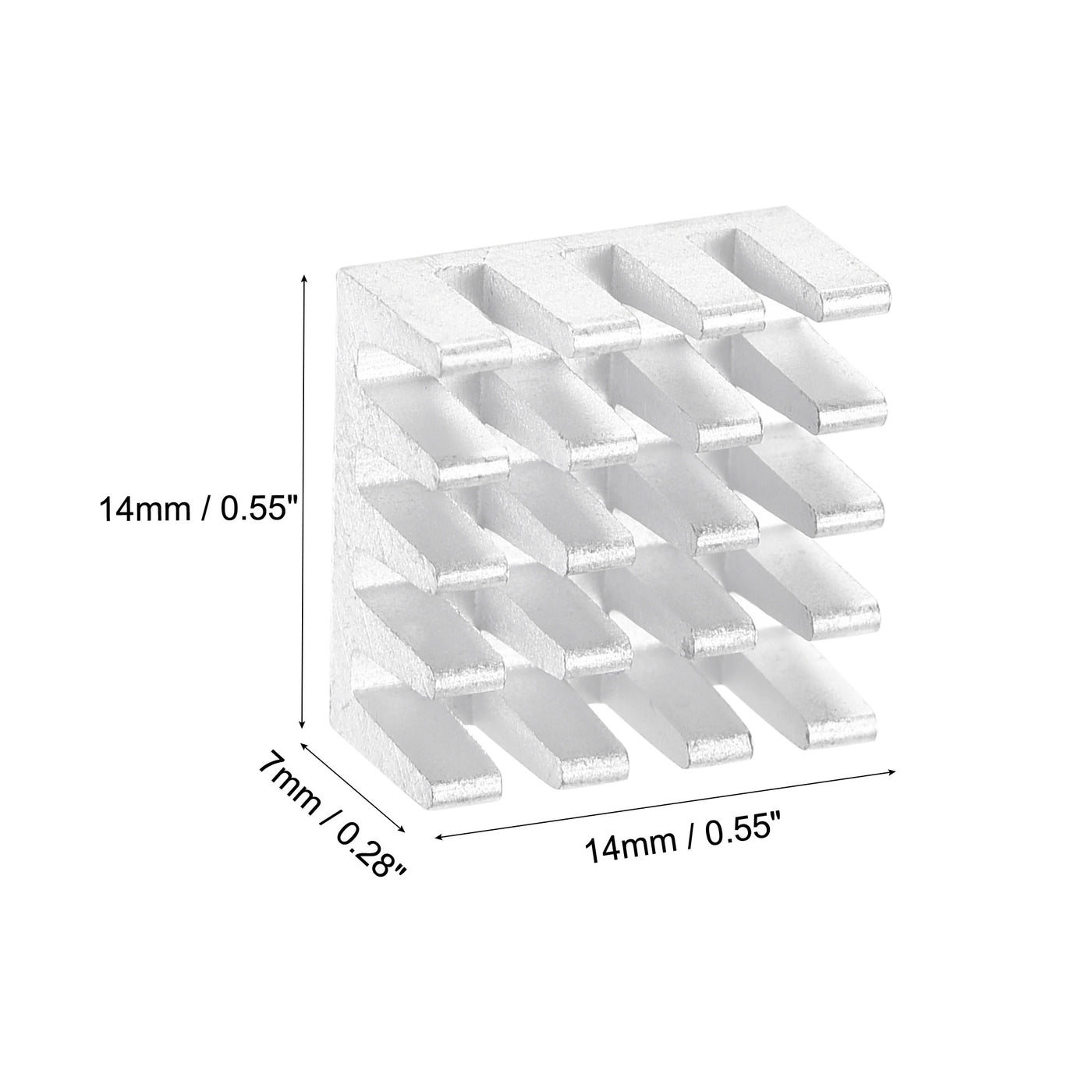 Harfington 14x14x7mm Aluminum Heatsink Electronic Radiator for MOS IC Chip Silver Tone 4pcs