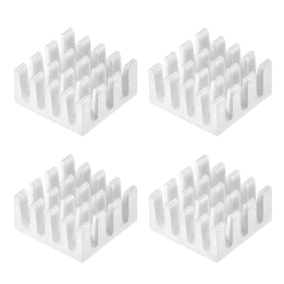Harfington 14x14x7mm Aluminum Heatsink Electronic Radiator for MOS IC Chip Silver Tone 4pcs