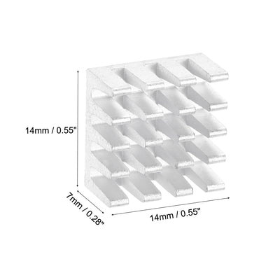 Harfington 14x14x7mm Aluminum Heatsink Electronic Radiator for MOS IC Chip Silver Tone 6pcs