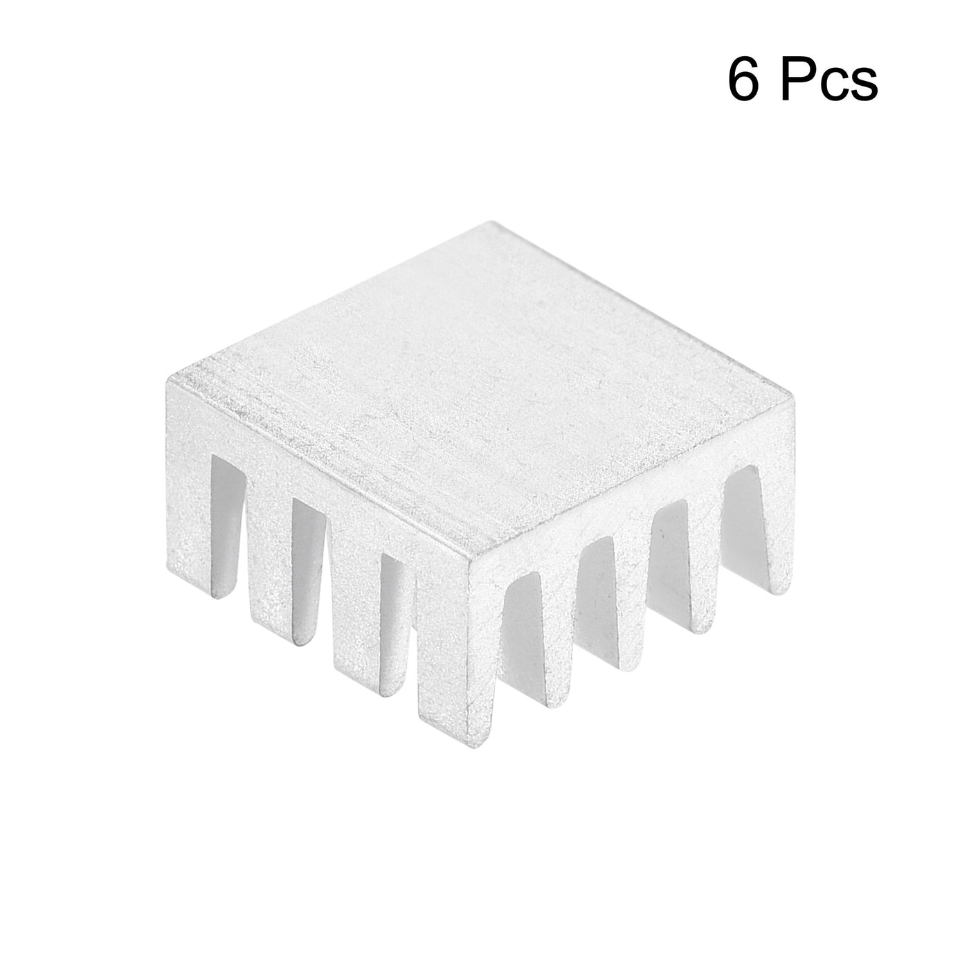 Harfington 14x14x7mm Aluminum Heatsink Electronic Radiator for MOS IC Chip Silver Tone 6pcs
