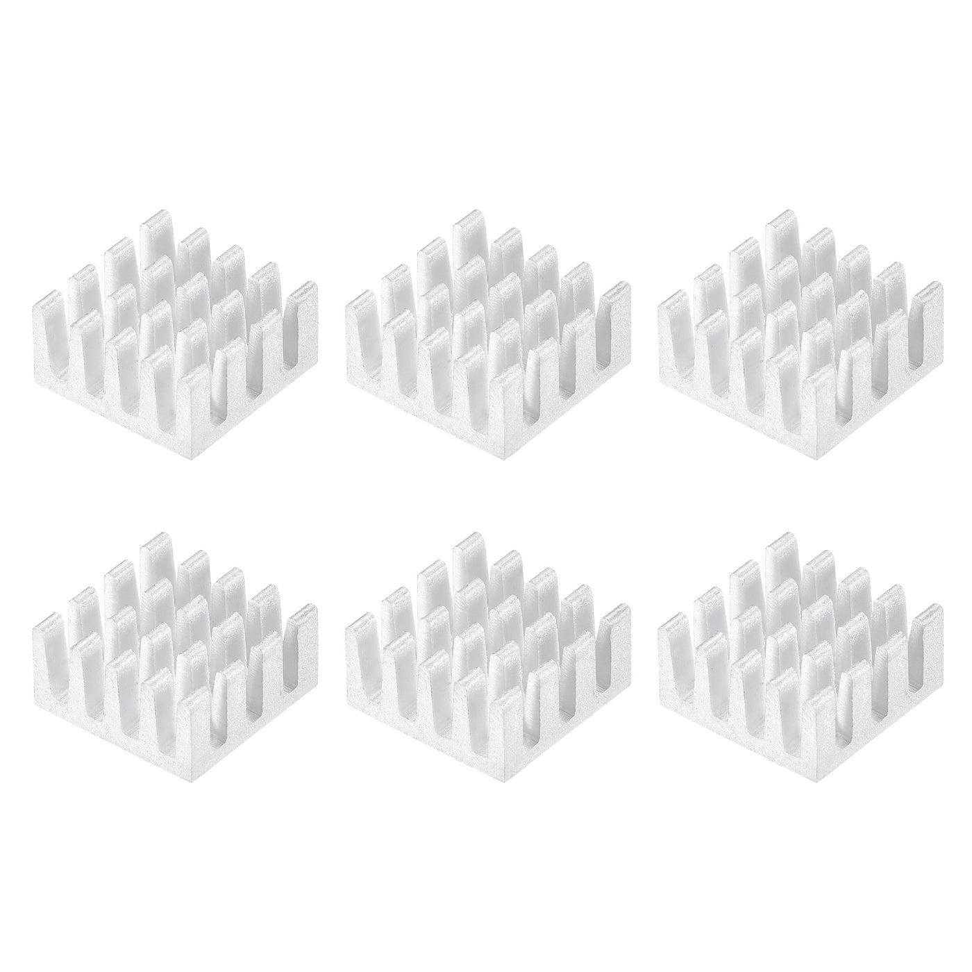 Harfington 14x14x7mm Aluminum Heatsink Electronic Radiator for MOS IC Chip Silver Tone 6pcs