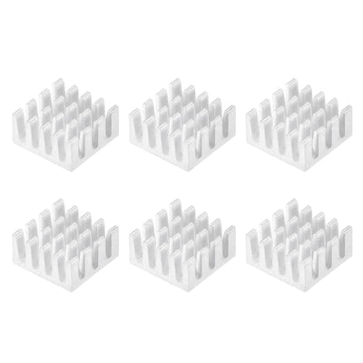 Harfington 14x14x7mm Aluminum Heatsink Electronic Radiator for MOS IC Chip Silver Tone 6pcs