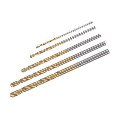 Harfington High Speed Steel Twist Drill Bit Set, Titanium Coating Tool 1mm-3mm Dia