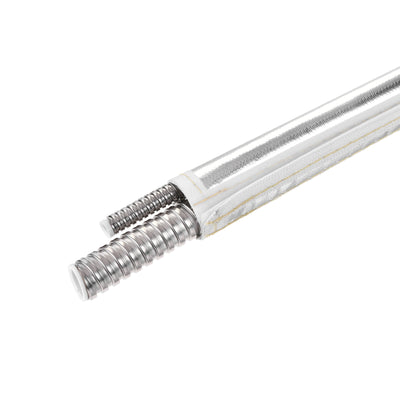 Harfington 15mm Aluminum Metallic Fiberglass Heat Shroud with Hook and Loop 1 Meter