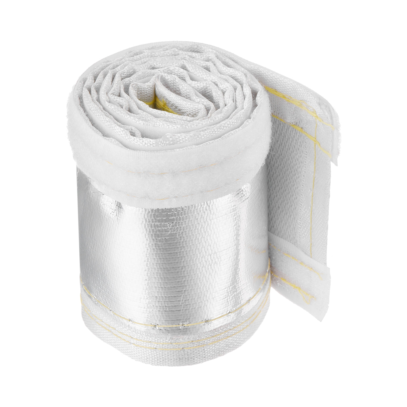 Harfington 15mm Aluminum Metallic Fiberglass Heat Shroud with Hook and Loop 1 Meter