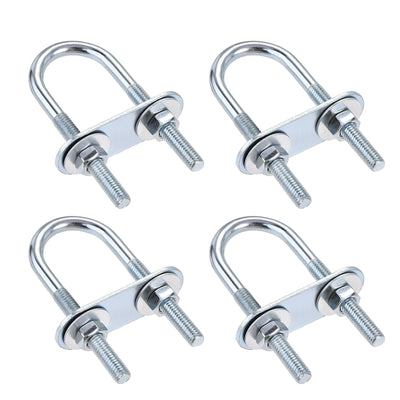 Harfington Round U-Bolt 22mm Inner Width 70mm Length Steel M6 with Nut Plate Washer 4 Sets