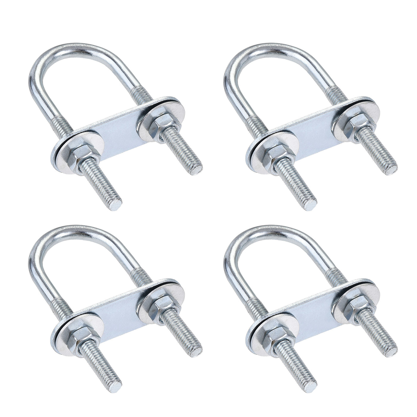 Harfington Round U-Bolt 25mm Inner Width 70mm Length Steel M6 with Nut Plate Washer 4 Sets