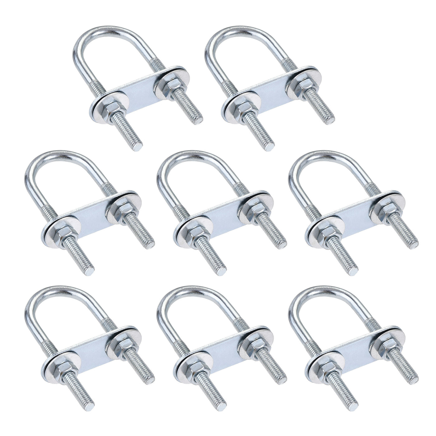 Harfington Round U-Bolt 25mm Inner Width 70mm Length Steel M6 with Nut Plate Washer 8 Sets