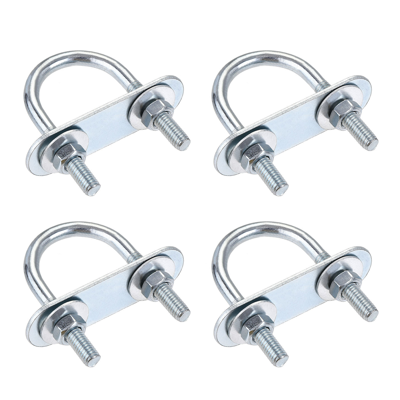 Harfington Round U-Bolt 27mm Inner Width 53mm Length Steel M6 with Nut Plate Washer 4 Sets