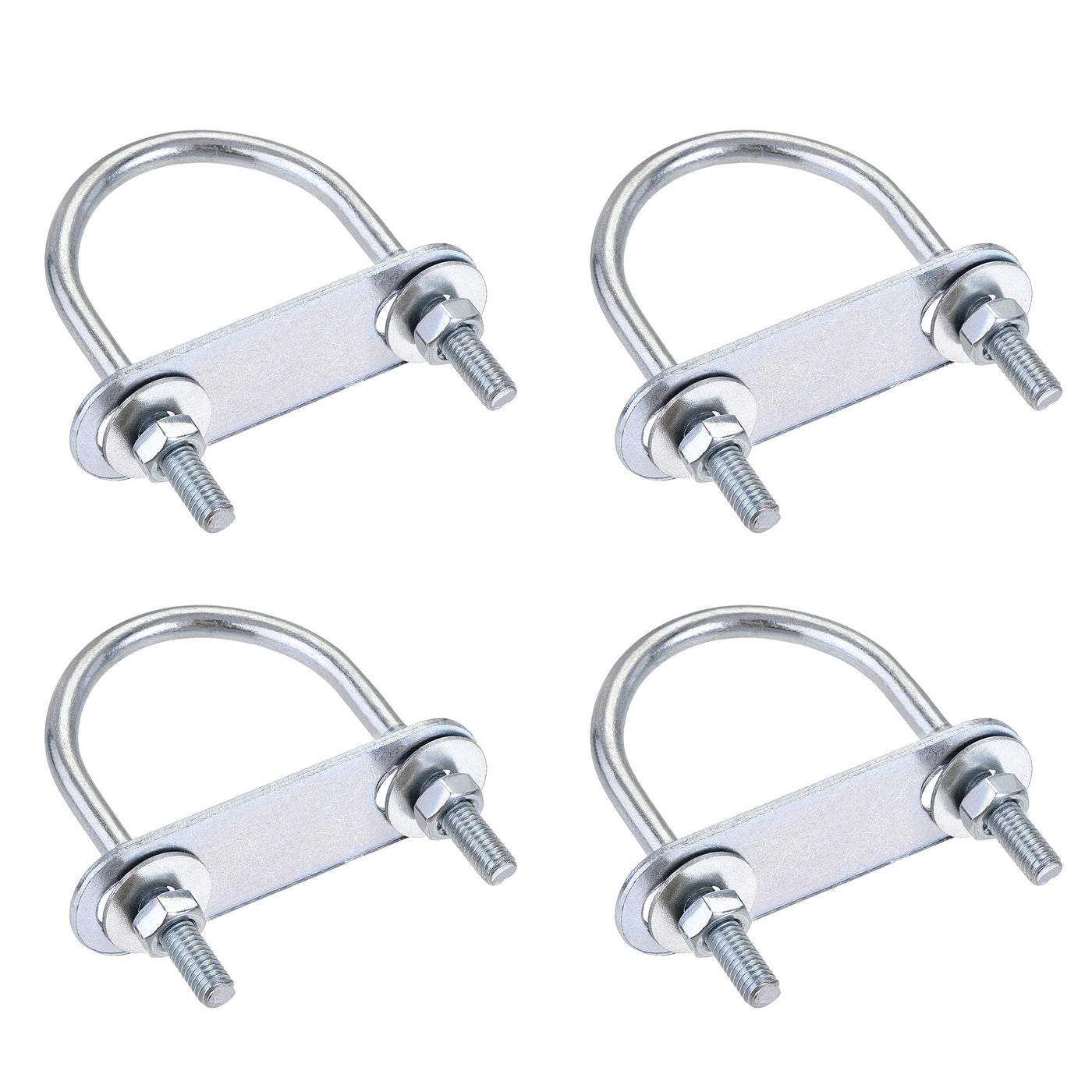 Harfington Round U-Bolt 42mm Inner Width 70mm Length Steel M6 with Nut Plate Washer 4 Sets