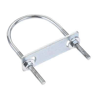 Harfington Round U-Bolt 60mm Inner Width 110mm Length Steel M6 with Nut Plate Washer 1 Set