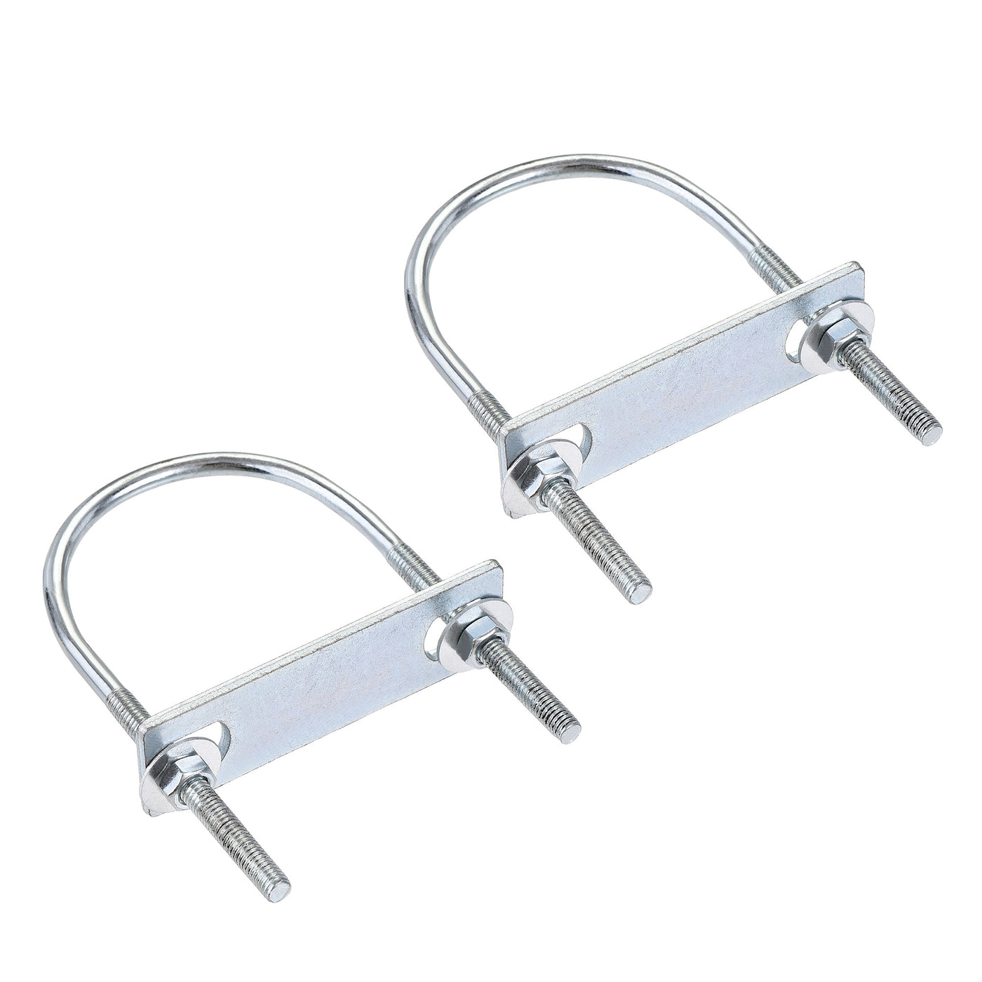 Harfington Round U-Bolt 60mm Inner Width 110mm Length Steel M6 with Nut Plate Washer 2 Sets