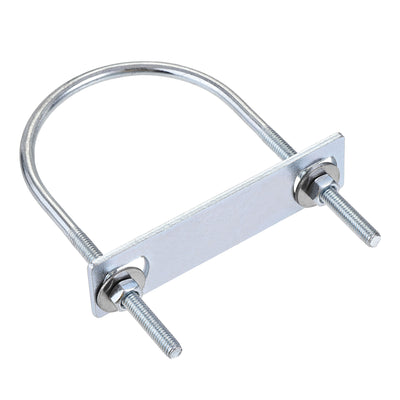 Harfington Round U-Bolt 70mm Inner Width 120mm Length Steel M6 with Nut Plate Washer 1 Set