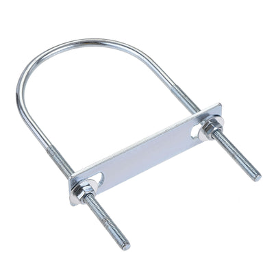 Harfington Round U-Bolt 76mm Inner Width 150mm Length Steel M6 with Nut Plate Washer 1 Set